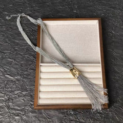 Dual Tone Multi Strand Tassel Gold Silver Stainless Steel Necklace