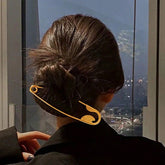 Designer Minimal Bun Stick Clip Gold Silver Hair Accessory For Women