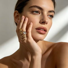 Designer Serpent Style Gold Silver CZ Copper Adjustable Ring For Women