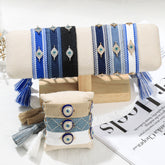 Evil Eye Gold Silver Multicolor Thread Cotton Adjustable Bracelet