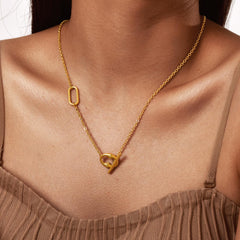Simple Y-Style Toggle Gold Plain Anti Tarnish Stainless Steel Necklace