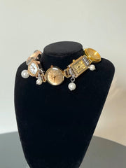 Heart Cross Pearl Vintage Punk Anti Tarnish Multi Watch Choker Necklace For Women Group1