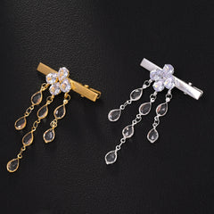 Drop Rhinestone 18K Gold Silver Hair Clips Hair Accessories Women