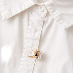 Round Multi Pearl Cluster Gold Plated Brass Anti Tarnish Button Cover