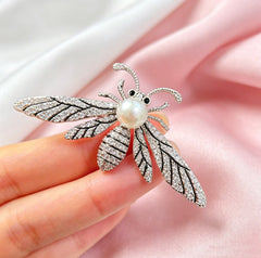 Gold Silver Honey Bee Cubic Zirconia Copper Brooch For Women