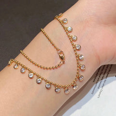 Solitaire 18K Gold Cubic Zirconia Anti Tarnish Necklace Chain