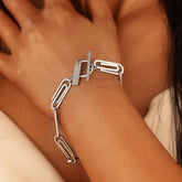 Minimal Paperclip Chain Silver Anti Tarnish Stainless Steel Bracelet