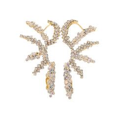 Geometric Rhinestones Cubic Zirconia 18K Gold Silver Ear Clips Earring Pair For Women Group5