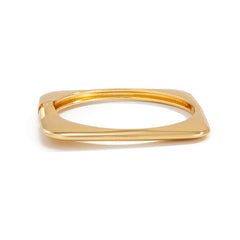 Beaten Finish Square Round 18K Gold Silver Openable Kada Bracelet For Women