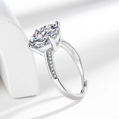 Solitaire Silver Cubic Zirconia Anti Tarnish Free Size Ring For Women