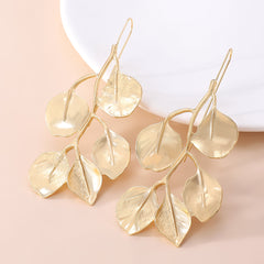 Leaf Flower 18K Gold Plated Anti Tarnish Necklace Earring Set For Women