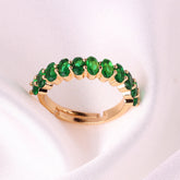 Green Red Purple Floral Gold Plated CZ Copper Adjustable Eternity Ring