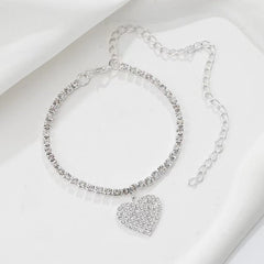 Heart Solitaire Cubic Zirconia 18K Gold Plated Anti Tarnish Anklet For Women