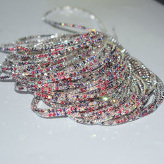 18K Gold Silver Multi Rhinestone Bracelet Bangle Adjustable For Women