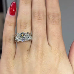 Dimond Solitaire Cubic Zirconia Silver Anti Tarnish Ring For Women