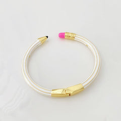 Trendy Pencil Style Gold Plated Enamel Anti Tarnish Copper Cuff & Kada