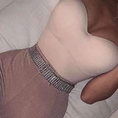 Rhinestone Belt Silver Anti Tarnish Waist Band Waist Belt For Women