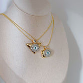 Gold Evil Eye Cubic Zirconia Copper Pendant Chain For Women Bulk