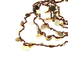 Sequins Paillettes 18K Gold Multi-Layer Threads Necklace Women