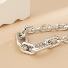 Curb Single Layer Gold Silver Hip Hop Joint Link Chain Necklace For Women