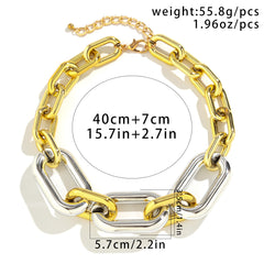 Two Tone Link Silver Gold Anti Tannish Necklace For Women