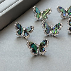 Shall Butterfly Cubic Zirconia Silver Anti Tarnish Stud Earring For Women Group1