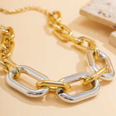 Two Tone Link Silver Gold Anti Tannish Necklace For Women