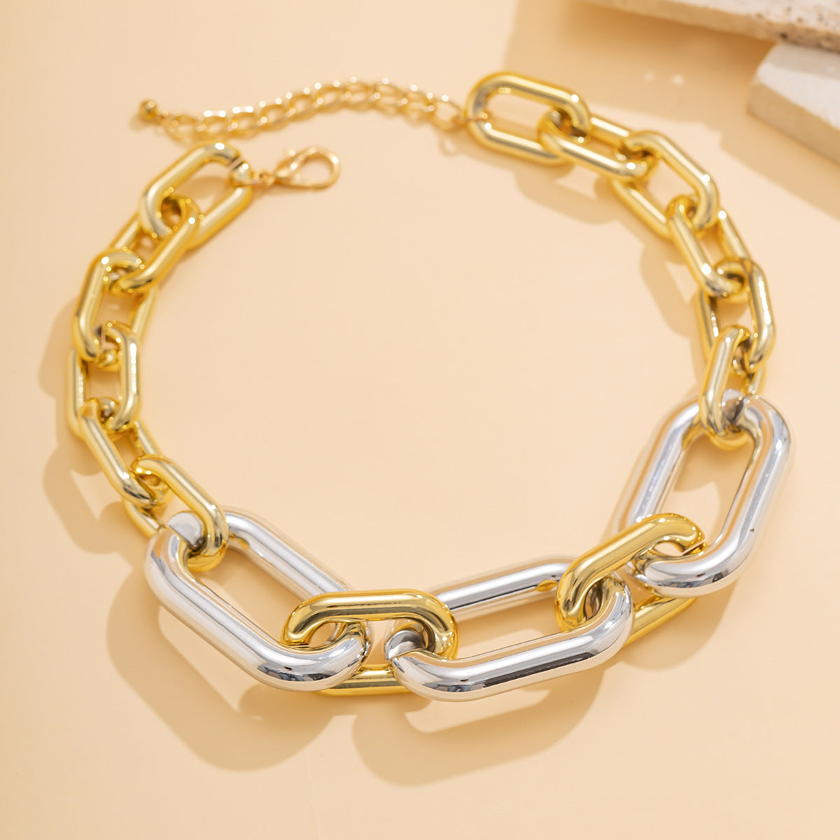 Two Tone Link Silver Gold Anti Tannish Necklace For Women