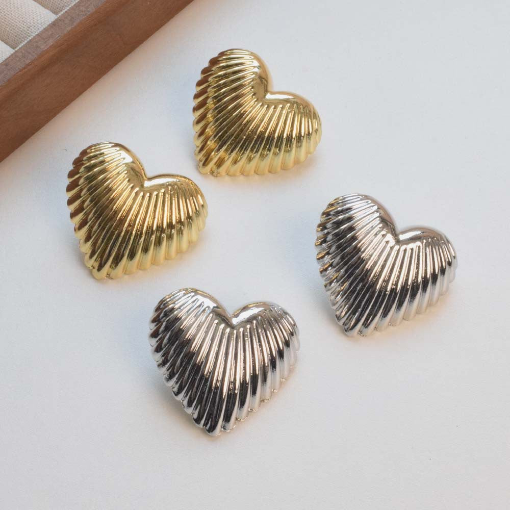 Heat Love 18K Gold Silver Stud Earring For Women