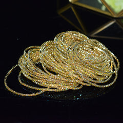 18K Gold Silver Multi Rhinestone Bracelet Bangle Adjustable For Women