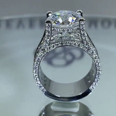 Round Dimond Solitaire Cubic Zirconia Silver Anti Tarnish Ring For Women