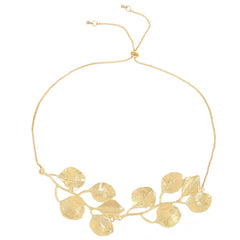 Leaf Flower 18K Gold Plated Anti Tarnish Necklace Earring Set For Women