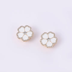 Flower Mother-Of-Pearl 18K Gold Anti Tarnish Single Shirt Button Cover For Women