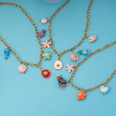 Star Sun Fish Flower 18K Gold Stainless Steel Charm Link Chain Necklace For Women