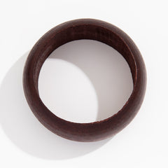 Round Wooden Black Brown Cuff Kada Bracelet For Women