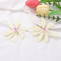 Floral Flower Leaf Red White Dangler Earring For Women