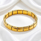 Gold Silver Bricks Anti Tarnish Stainless Steel Bracelet For Women