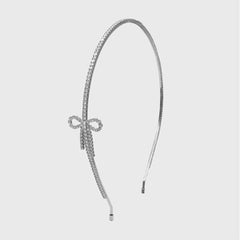 Bow 18k Gold Silver Rhinestone Cubic Zirconia Headband Hair Band Accessories For Women