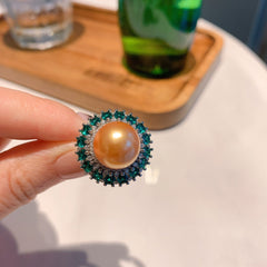 Pearl Green Pink Silver Cubic Zirconia Anti Tarnish Necklace Earring Set For Women