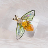 Multi Color Butterfly Gold Plated Crystal Brooch For Women