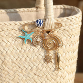 Blue Gold Ocean Safety Pin Enamel Brooch For Women