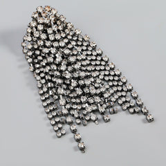 18K Gold Silver Rhinestone Cubic Zirconia Dangler Chandelier Tassel Earring For Women Group5