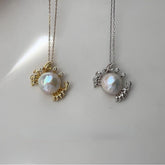 Ocean Pearl Shape Crabs 18k Gold Silver Stainless Steel Anti Tarnish Necklace Pendant Chain For Women