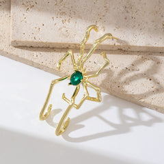 Gothic Spider Design Gold Silver Plated CZ Single Ear Cuff Earrings