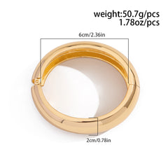 Simple Round 18k Gold Openable Cuff Kada Bracelet For Women