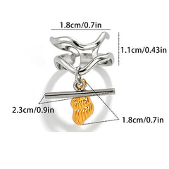 Multi Charms Gold Silver Plated Stainless Steel Adjustable Fancy Ring