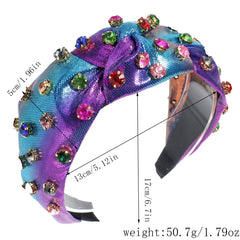 Multi Rhinestone Studded Embellished Polyester Hair Band Hair Accessories for Women