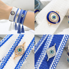 Evil Eye 18K Gold Blue Thread Cotton Adjustable Bracelet For Women Group1