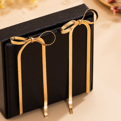 Bow Ribbon Knotted 18K Gold Plated Anti Tarnish Necklace Earring Bracelet Set For women