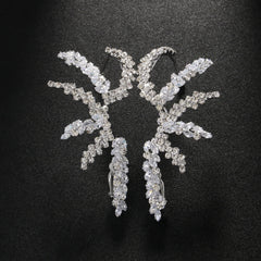 Geometric Rhinestones Cubic Zirconia 18K Gold Silver Ear Clips Earring Pair For Women Group5